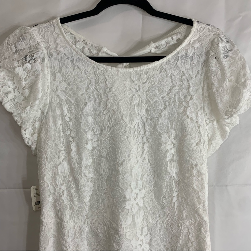 NWT Free People Hailee Lace Mini Dress in White, size L - Picture 5 of 16